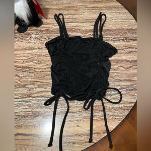 Simple black tank top with bows